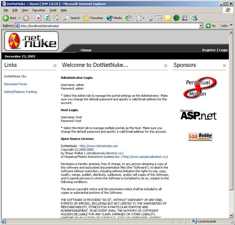 Building a Internet Portal (for Free!) with DotNetNuke .